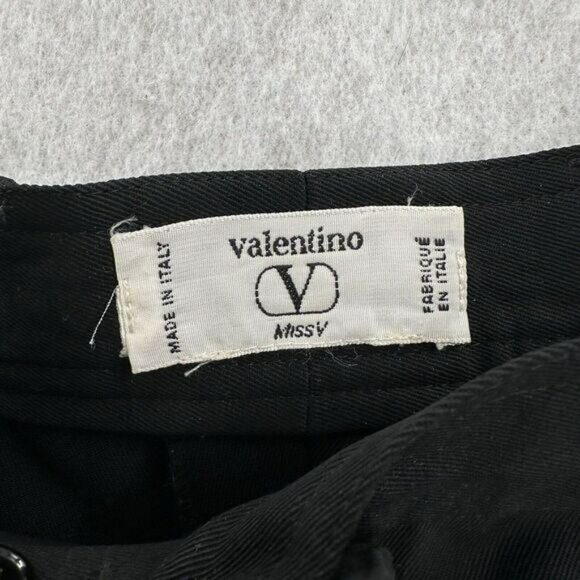 Valentino Trouser‎ SZ 6 Pants Miss V Wool Vintage Black Pleated Pintuck Tapered - Picture 6 of 9